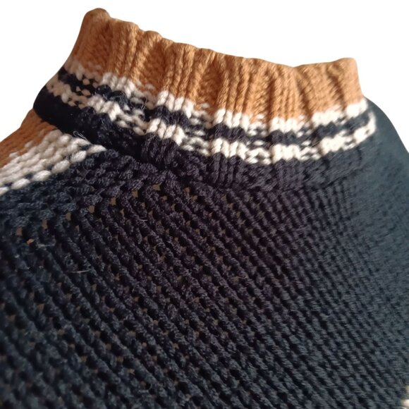 Vintage Women's Large Sweater 1970's Groovy Boho Ski Bunny Long Sleeve Knit - Picture 8 of 11